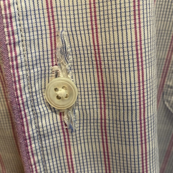 Turnbull & Asser Cotton Nightshirt Blue Pink Window Pane Plaid  L/S  XL FLAWED - Picture 5 of 8